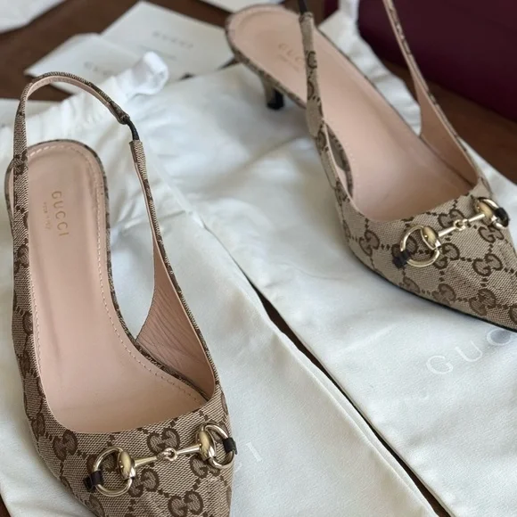 Gucci Erin GG Monogram Slingbacks - Picture 3 of 7